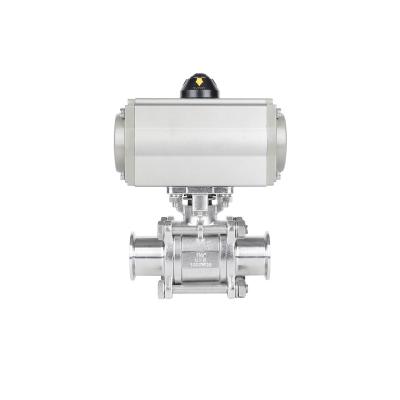 China General Popular Pneumatic Double Acting Double Acting Ball Valve Sanitary 3pc Valve for sale