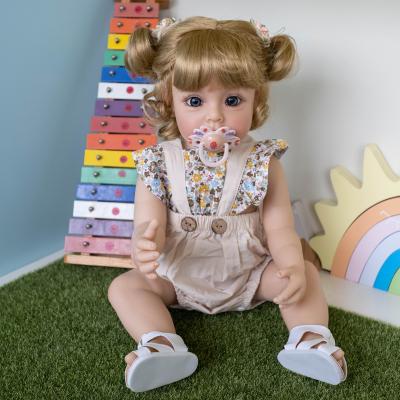 China Princess Sue-Sue With Blond Hair Soft 55CM Full Body Silicone Reborn Girl Hand-Detailed Painting Toy For Girls for sale