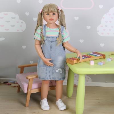 China Hard Vinyl Child 39inch Toddler Girl Doll Realistic Reborn Huge Full Body Reborn Huge Size Full Looking Mold Collectble Real Life Support Child Doll for sale