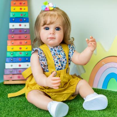 China WholesaleWholesale 55CM Toddler Girl Princess Reborn Waterproof Toy F Rooted Hair Paiting Maggi Soft Full Body Silicone Hand-detailed for sale