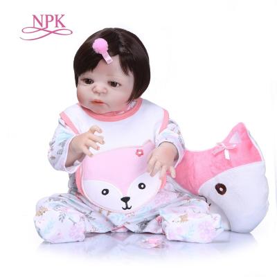 China Reborn baby Menina Alive 23" realistic silicone SNAPSHOT; ' Full Silicone Vinyl Newborn Baby Dolls Child Birthday Christmas Gift Babies for sale