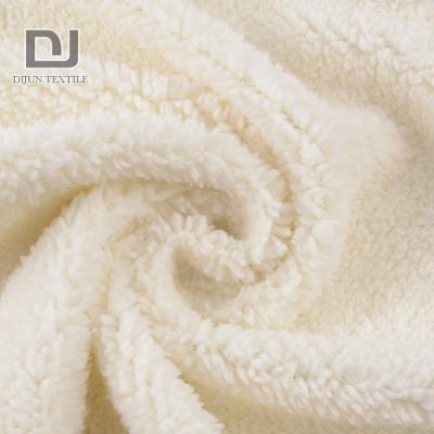 China Wholesale Anti-Static Sherpa Thermal Fleece Wholesale White Knitted 100% Polyester Sherpa Fleece Fabric for sale