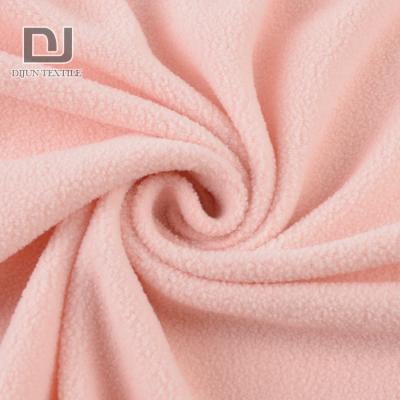 China Anti-Static Made To Order Material 100% Polyester 100D Knitted Solid Plain Fleece Fabric for sale