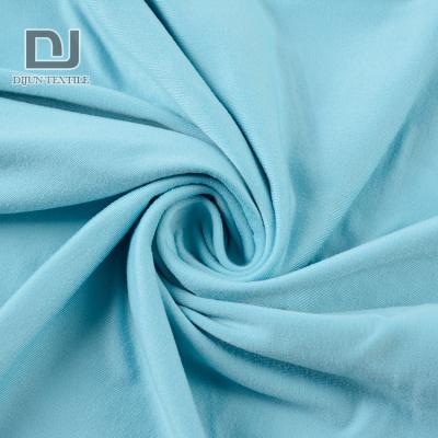 China Shrink-Resistant Bulk Production T-shirts Fishing Jersey Blue Spandex Polyester Stretch Fabric For Dresses for sale