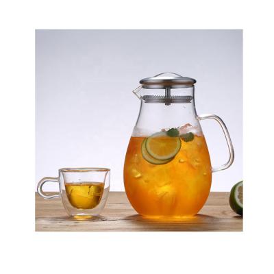 China Custom Glass Water Jug Viable Thick Glass Jug Jug Factory Direct Sale Heat Insulated Glass Water Jug for sale