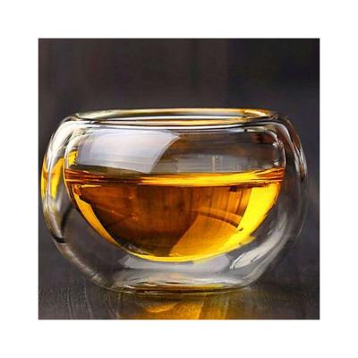 China Modern Teapot Matching Set Double Wall Tea Cup 50ML Mini Capacity Double-Layer Glass Tea Cup for sale