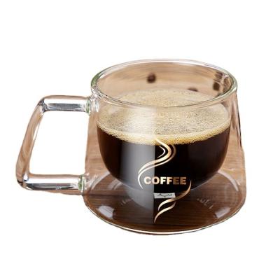 China Modern Double-Wall Glass Tumblers Fashion Mug Heat Resistant Coffee Mug for sale