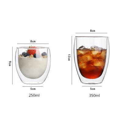 China Modern High Borosilicate Double Wall Glass Coffee Mug for sale