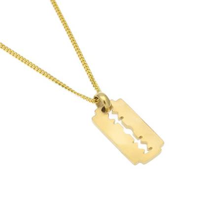 China Europe and America fashion punk tide men's wind razor blade male pendant necklace for sale