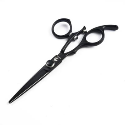 China Salon Japan 440C Steel Profissional Hairdressing Professional Hairdressing Barber Scissors Right Left Handed Grooming Scissors High Quality Black Full Cut for sale