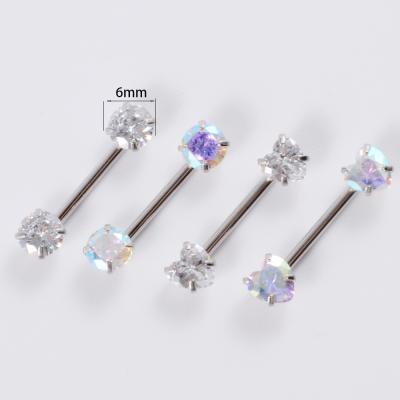 China XM2035 Stainless Steel Zircon Nipple Rings Christmas Heart Zircon Nipple Rings Body Piercing Jewelry for sale
