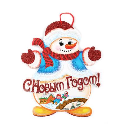 China The Eco-friendly Pendant Of Hanging Glittering Christmas Decoration Snowman for sale