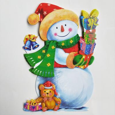 China Self-adhesive door murals Christmas door sticker decorative snowman stickers for festival home ministry decoration for sale