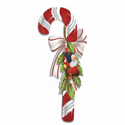 China Eco-Friendly Crutch Candy Cane Pattern Decoration Xmas Tree Hanging Ornaments Crafts Supply For Party Home Decor for sale