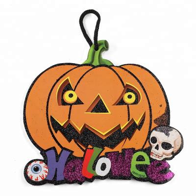 China Eco-friendly Wholesale Custom Cute Pumpkin Hang Hanging Halloween Decoration Wall Hanging Ornament for sale