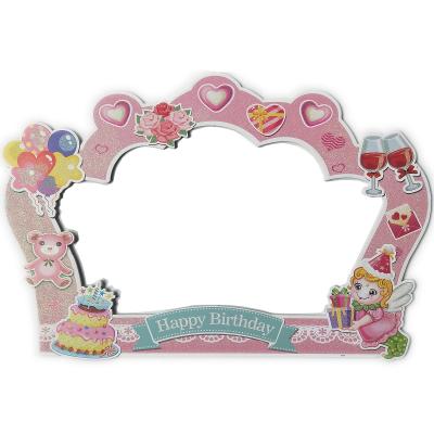 China Birthday Decro Customized Foamboard Birthday Photo Frame With Glitter for sale