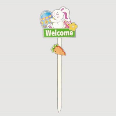 China Easter Bunny Yard Stake Easter Garden Word Signs Stake kt decoration for sale