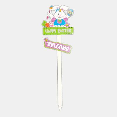 China Young Decoration KT Foam Board Easter Deco Rabbit Decoration Stake For Garden Rabbit Yard Stake for sale