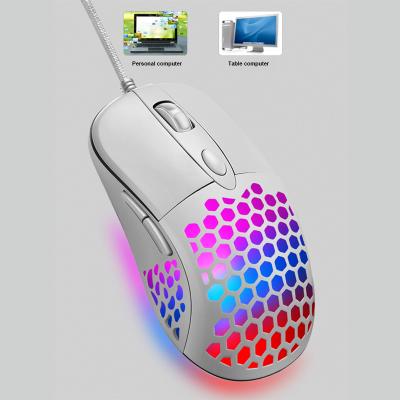 China AIWO Game Unique Design Price Honeycomb Design Gaming Mouse Cheap Weight USB Wired Ultra Light For Computer Laptop for sale