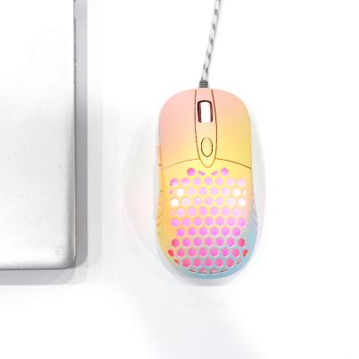 China AIWO DPI Gaming Mouse Honey Comb Shell Computer Teclado Y Ergonomic Ergonomic Mouse RGB Adjustable Optical Cable Mouse for sale