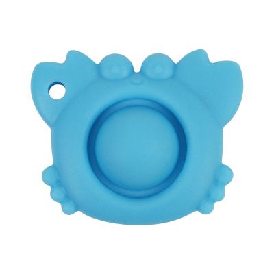 China Food Grade Simple and Easy Silicone Rodent Pioneer Multi-shape Solid Color Key Ring Bubble Finger Puzzle Dangling Key Chain for sale