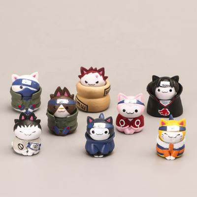 China 8PCS/Set Cat Figure Decoration Hinata Sasuke Itachi Q Version Figures Toys Eco-Friendly Dolls for sale