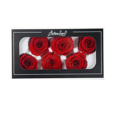 China Preserved 6 Rose Multicolor Preserved Fresh Flower Rose Head Fresh Flower Valentine's Day Gift Box for sale