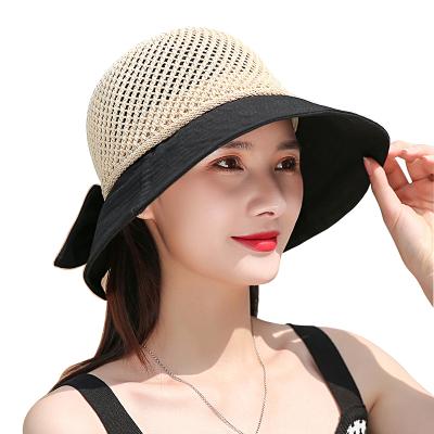 China JOINT Wholesale Summer Korean Fashion Spliced ​​Japanese Small Fresh Breathable Outdoor Beach Cavity Bowtie Fisherman Hat for sale