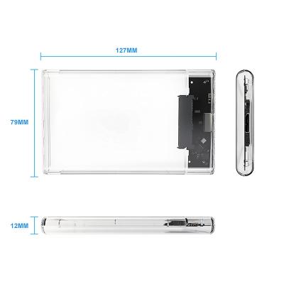 China Type-c transparent laptop USB 3.0 mobile notebook hard disk box 2.5 inch ssd solid state machine for sale