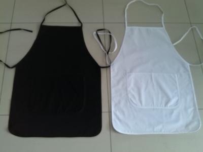 China BSCI passed-Promotional solid white/black apron with customer's logo printed or embroidery for sale