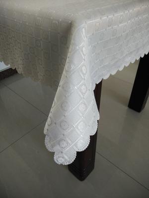 China Hot selling products-100% Polyester Jacquard table cloth with small check design for sale