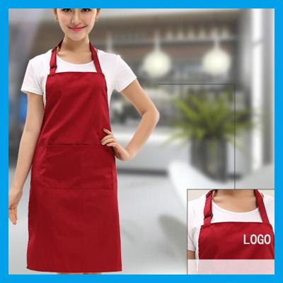 China BSCI audit strong n durable solid color bib type women apron for small MOQ with fast delivery for multi color selection for sale