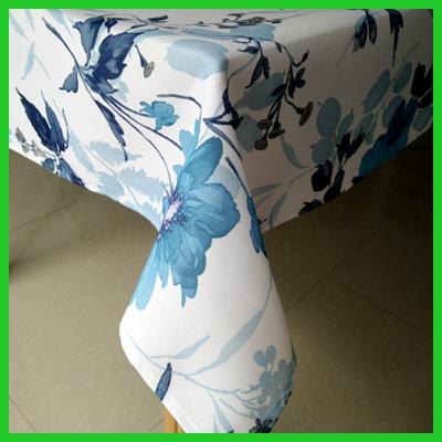 China Blue flowers printed design table tablecloths for daily life used of made in China for sale