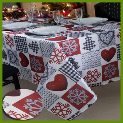 China Hot selling Chrismas Snowflake n heat kids designs printed table decrational table cloths made of BSCI audited factory i for sale