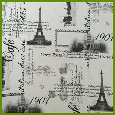 China Eiffel Tower or La Tour Eiffel printed designs tablecloth made of 100% polyester woven fabric for sale