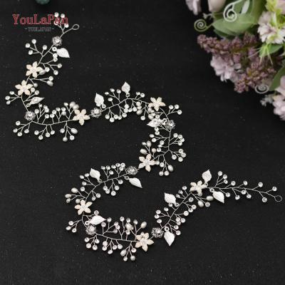 China Party YouLaPan HP268 Rhinestone Beads Floral Headpiece For Wedding, Rose Gold Bridal Hair Accessories for sale