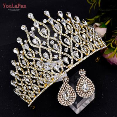 China Youlapan HP370 Rhinestone Rhinestone Hair Tiara Wedding Hair Accessories Bridal Headwear Women Multicolor Hair Jewelry Tiara for sale