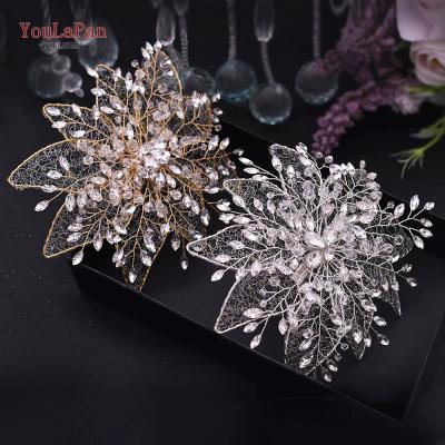 China YouLaPan HP217 popular simulation foil women hollow hair clips hair decoration,Crystal Rhinestone Bridal Tiara party hair accessories for sale