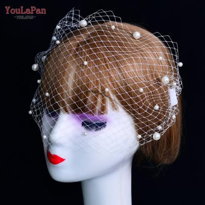 China Factory direct sales of YouLaPan VA05 cut edge European and American bridal head net hair accessories beads band hair comb bridal veil for sale