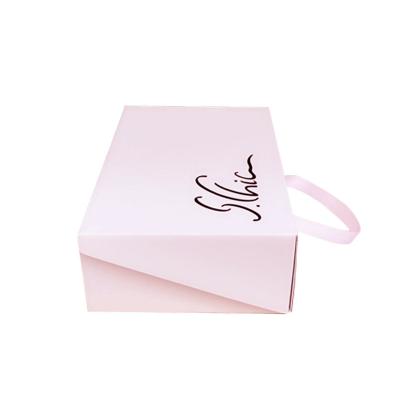 China Wholesale custom art artcard paper laminating recyclable side printing box with ribbon mailer box for sale