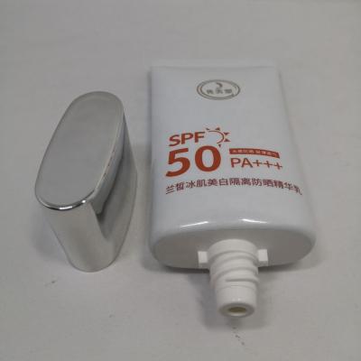 China New Hand Cream Tube /OEM 40g Sunscreen Cosmetic Soft Packaging Tube Oval Aluminum Plastic Cream Cream Tube for sale