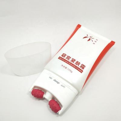 China OEM 120g PE Body Cream Plastic /empty Soft Tube Body Cream Packaging Massage Head Round Cosmetic Soft Packaging Tube for sale