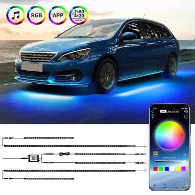 China RGB App Control 12v Car Underglow Lights Led Strip Phone App Control RGB Chassis Light Neon Lamp Remote Control for sale