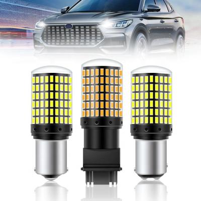 China Aluminum Alloy Brake Lamp 1156 BA15S P21W BAU15S PY21W LED T20 7440 W21W P21/5W 1157 BAY15D Led Bulbs 144smd CanBus Lamp For Turn Signal Light for sale