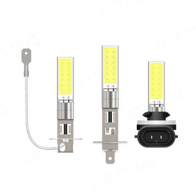 China Aluminum+LED Auto Parts LED Car Headlight H1 H3 H8 COB LED Lamps DRL Daytime Running Lights Bright Accent Spotlights for sale