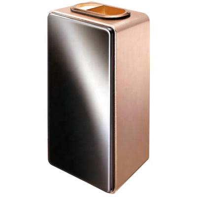 China Sustainable High Quality Hotel Supply Waste Trash Can With Ashtray Top Stainless Steel Trash Can for sale