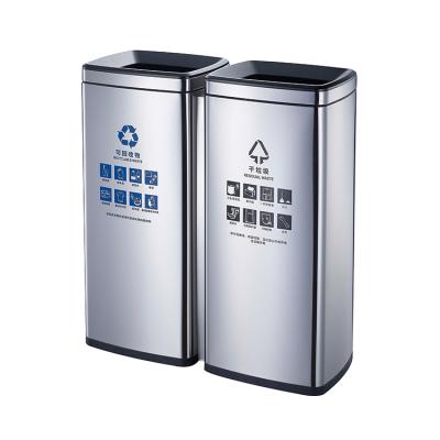 China New Design Stainless Steel Sustainable Foot Pedal Trash Can Outdoor Waste Bin Trash Can for sale