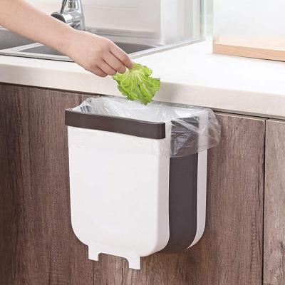 China Without Lid Wall Mounted Mini Plastic Hanging Trash Can Wall Mounted Collapsible Collapsible Waste Bin for sale