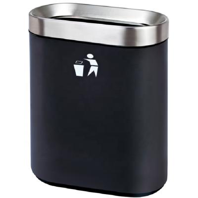 China Sustainable Black Color Metal Waste Receptacles Stainless Steel Waste Bins For Underground for sale