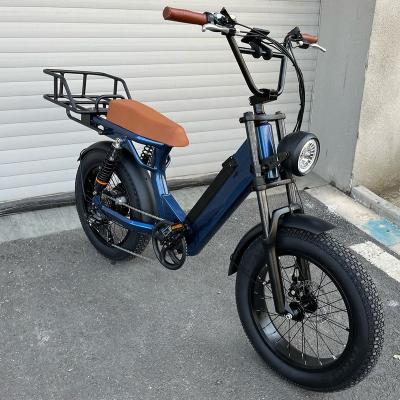 China Aluminum alloy 48v 750w full suspension full suspension Ebike lithium battery old tire electric bicycle for adults for sale